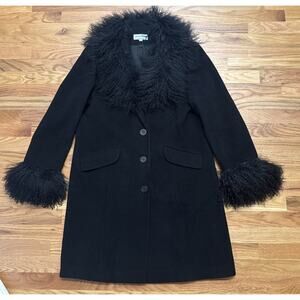 Vintage Johnathan Michael Women’s Fur Collar Wool Blend Coat Jacket Sz 14 / LG